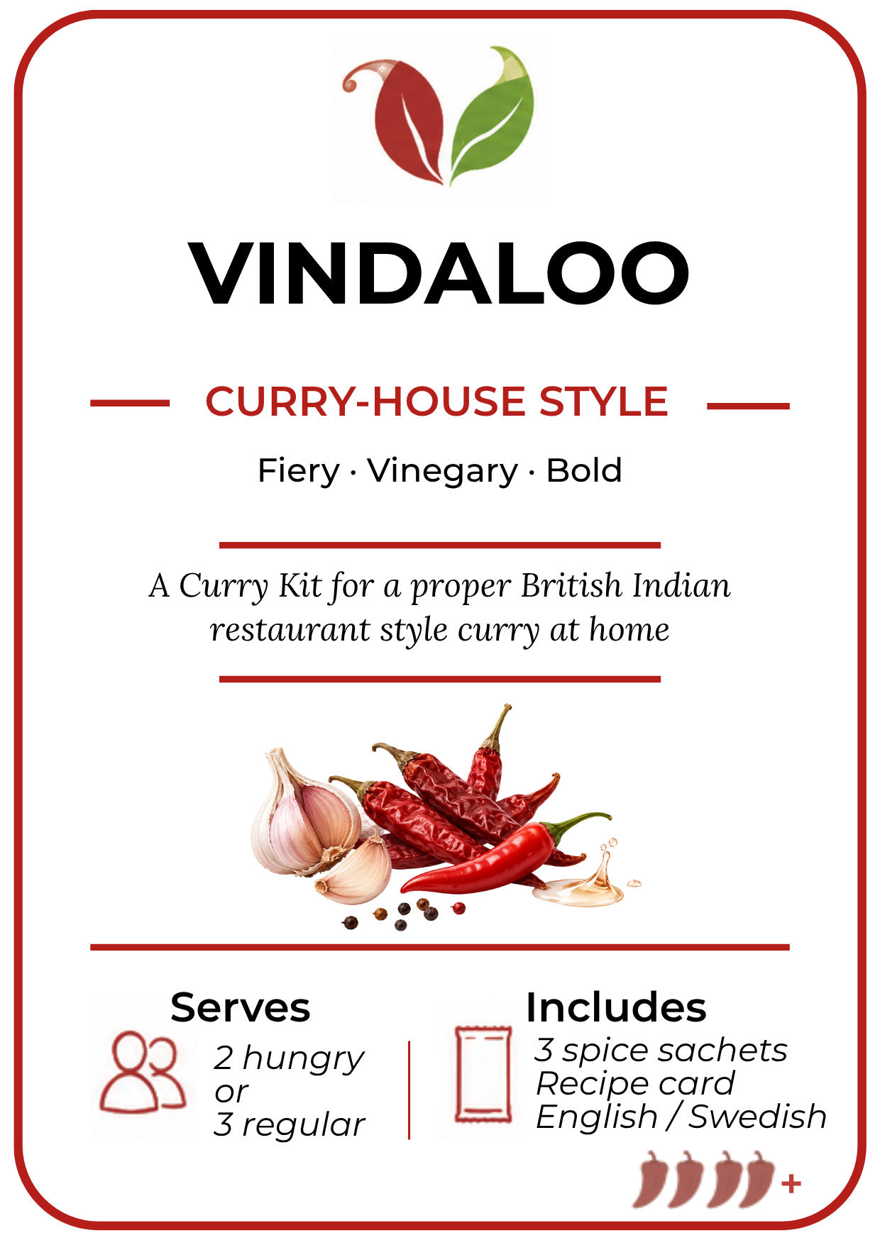 Curry Club Vindaloo curry kit label